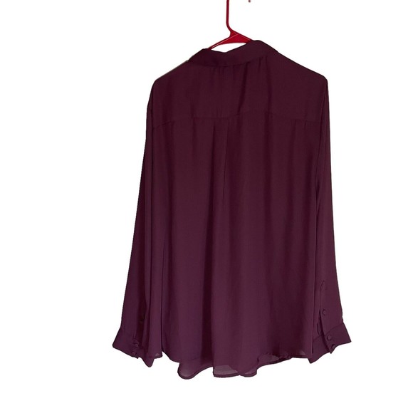 womens torrid semi sheer button down blouse collared shirt plus sz 3X - Picture 2 of 7